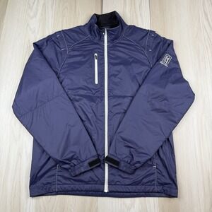 Footjoy FJ Full Zip Golf Windbreaker Jacket Nylon Blue Men Medium TPC Piper Glen